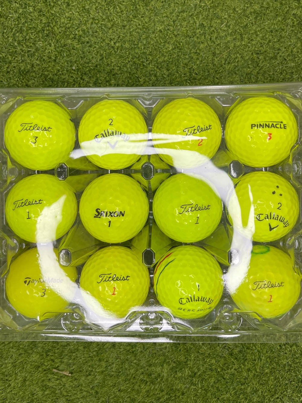 High Visibility Yellow Golf Balls 12-Pack Assorted Used